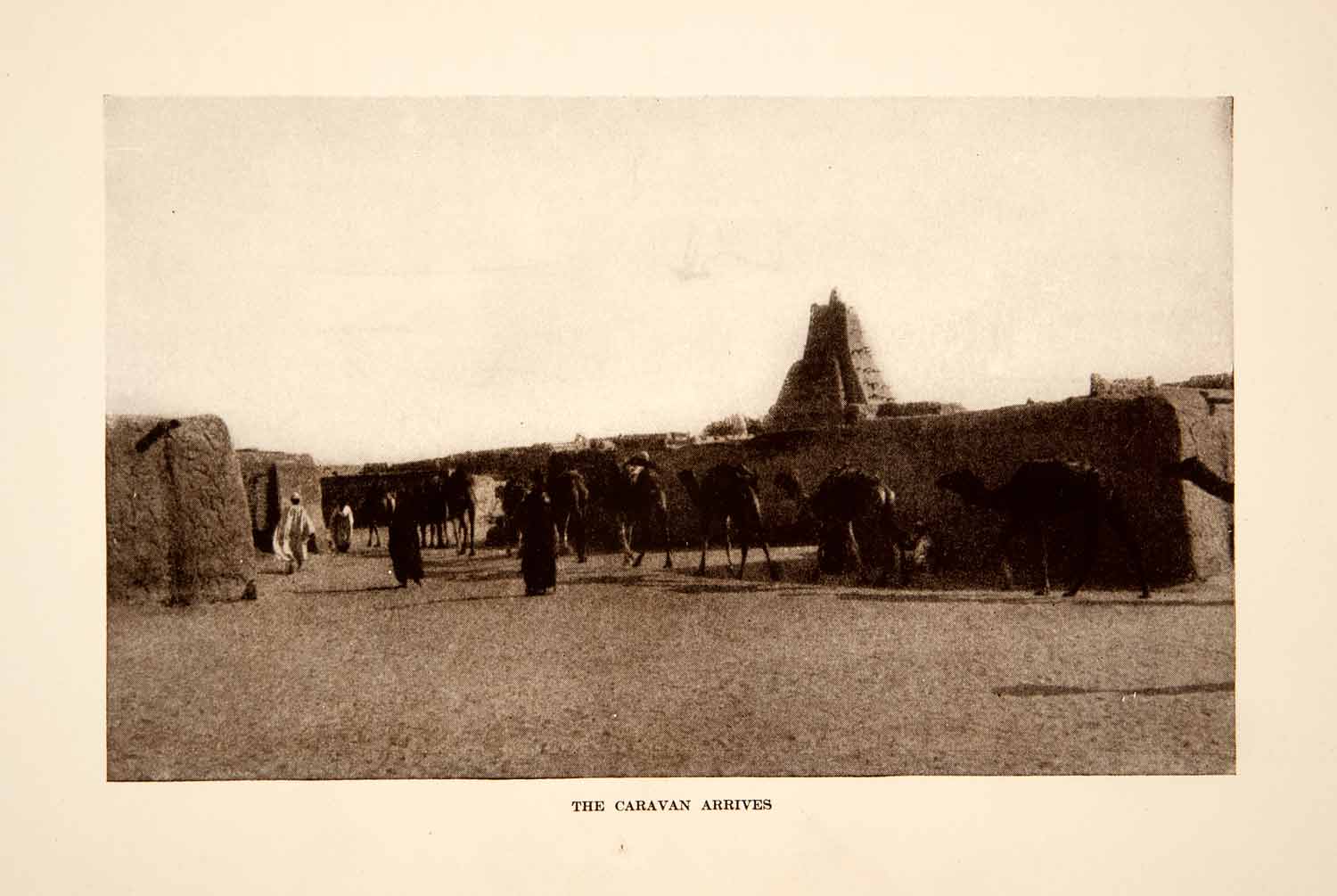 1927 Print Caravan Camels Animals Indigenouse People Timbuctoo Africa XGKC4