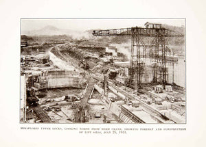 1926 Print Miraflores Upper Locks Berm Crane Forebay Construction Lift XGKC7