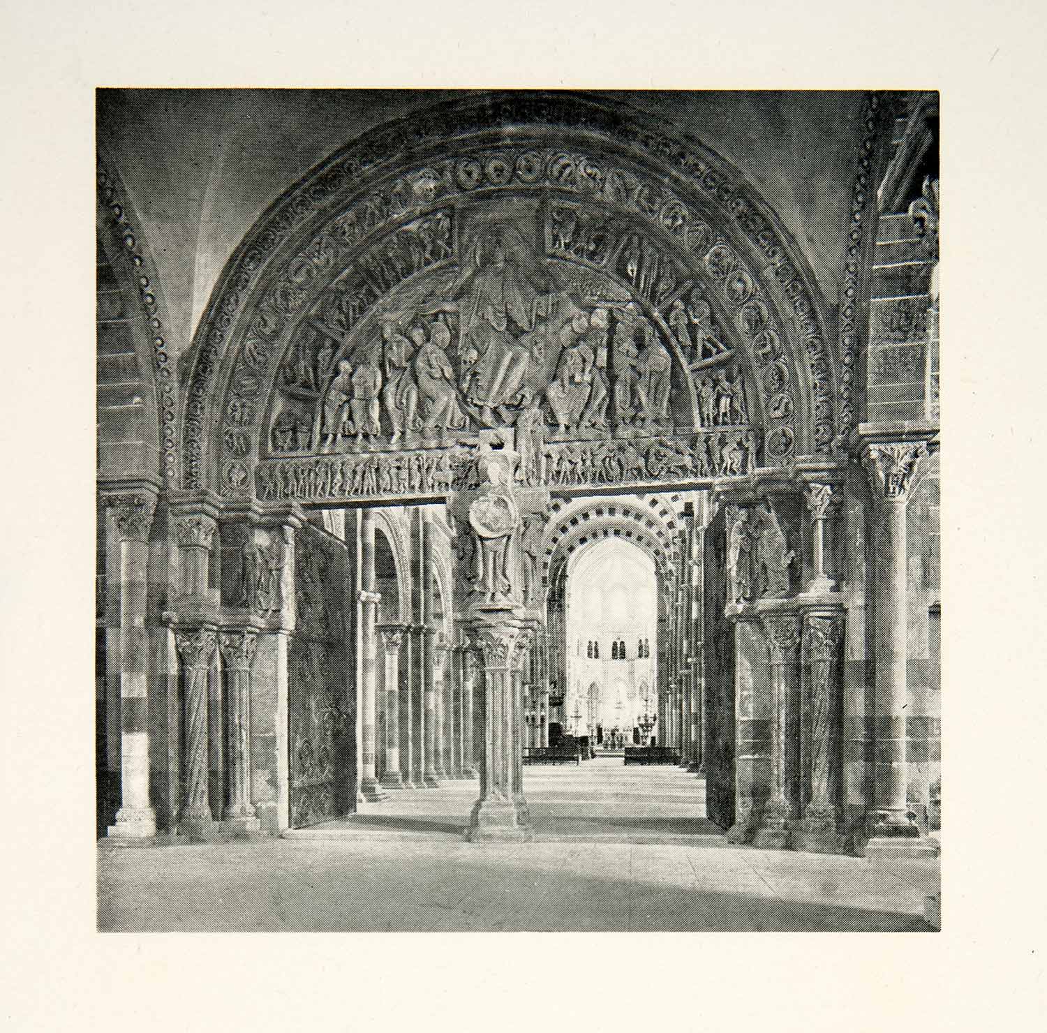 1927 Print Vezelay Yonne Burgundy Bourgogne France Basilica Church Abbey XGKC9