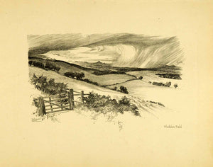 1927 Print Historic Flodden Field Scotland Rural Landscape Gordon Home XGL3