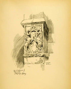 1927 Print Melrose Abbey Nave Buttress Scotland Gordon Home Religious XGL3