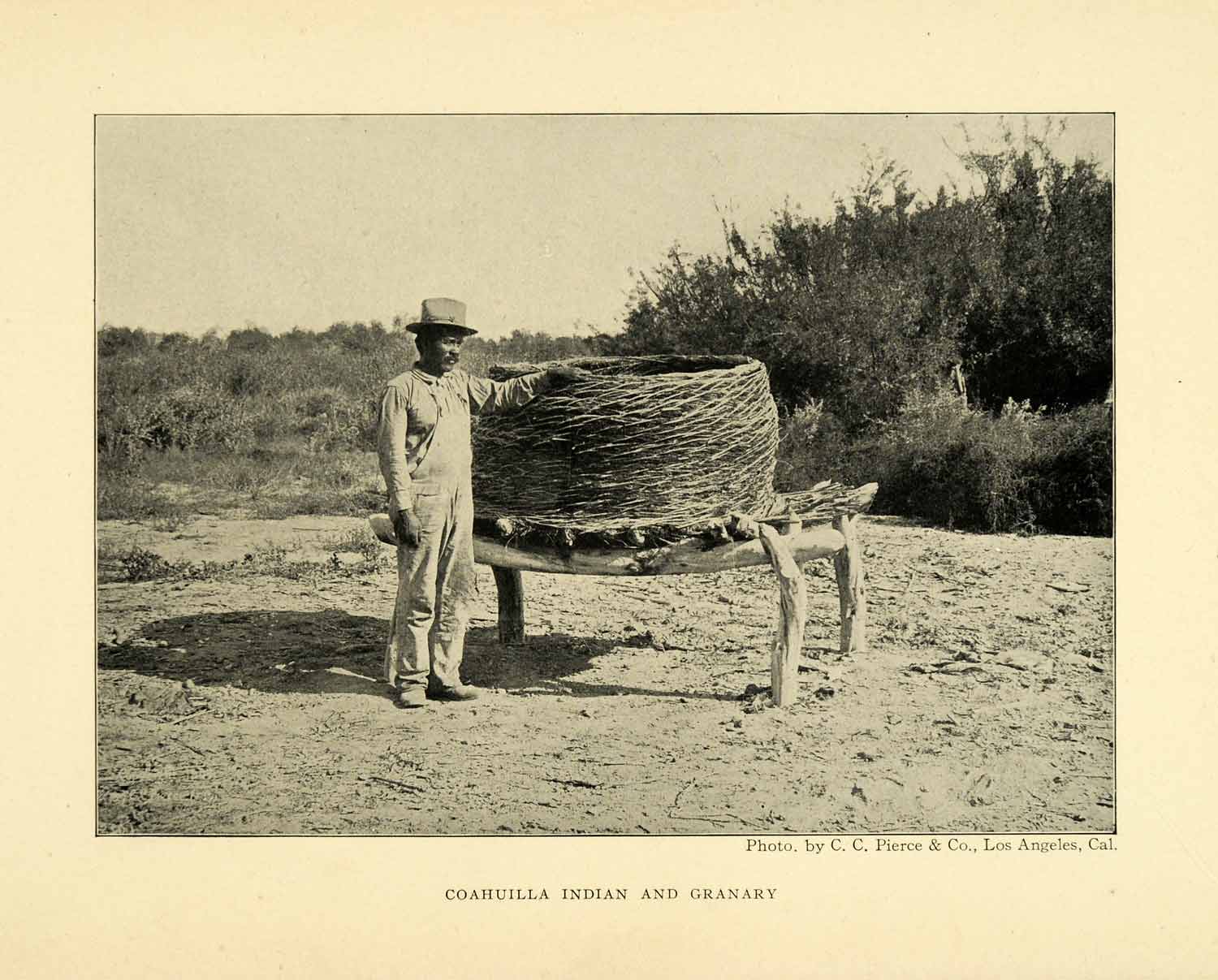 1906 Print Coahuila Native American Grain Storage Basket Granary Colorado XGL5