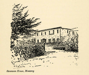 1910 Print Historic Sevenson House Monterey California Ernest Peixotto Art XGL6