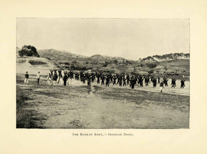 1898 Print Korean Army Military Skirmish Drill Historic Armed Forces XGL7