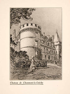 1929 Print Blanche McManus Chateau de Charmont-la-Guiche France XGLA1