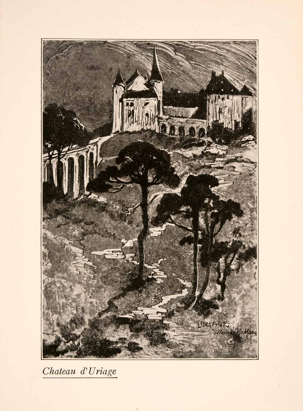 1929 Print Blanche McManus Chateau d'Uriage France Architecture Landscape XGLA1