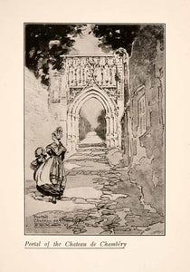 1929 Print Blanche McManus Portal Chateau de Chambery France Architecture XGLA1