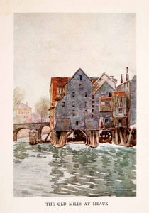 1907 Color Print Herbert Marshall Meaux Mills Landmark Marne France XGLA2