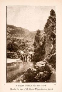 1908 Halftone Print Gorge Rocky Defile River Tarn France Causse Mejan XGLA3