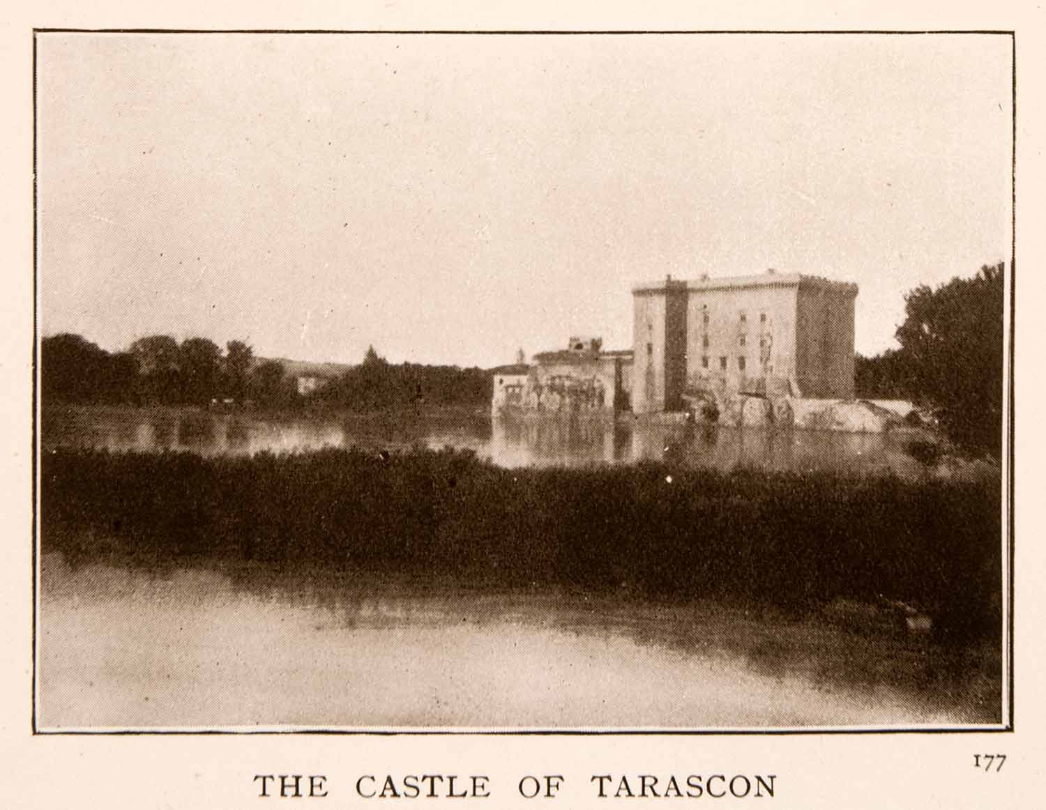 1908 Halftone Print Tarascon-sur-Rh&#244;ne Castle Rene's Castle Chateau XGLA3
