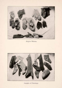 1900 Halftone Print Belgica Mittens Sock Darnings Antarctic Expedition XGLA5