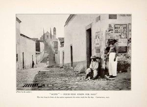 1928 Print Mexico Pitch Pine Strip Market Store Street Scene Dwelling XGLA6