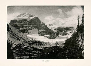 1900 Halftone Print Mount Lefroy Canadian Rockies Continental Divide Abbot XGLA8