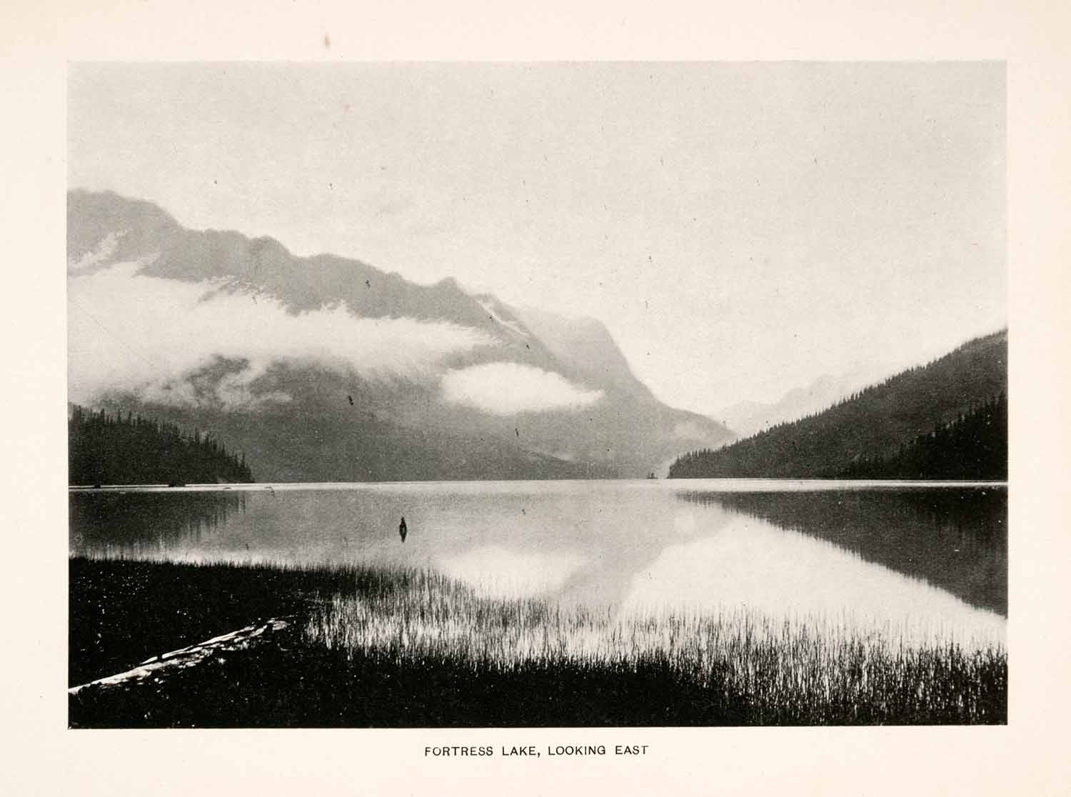 1900 Halftone Print Fortress Lake Pass Scenic Canada Canadian Rockies XGLA8