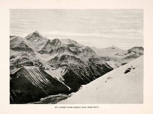 1900 Halftone Print Mt Forbes Canadian Rockies Survey Peak Banff National XGLA8