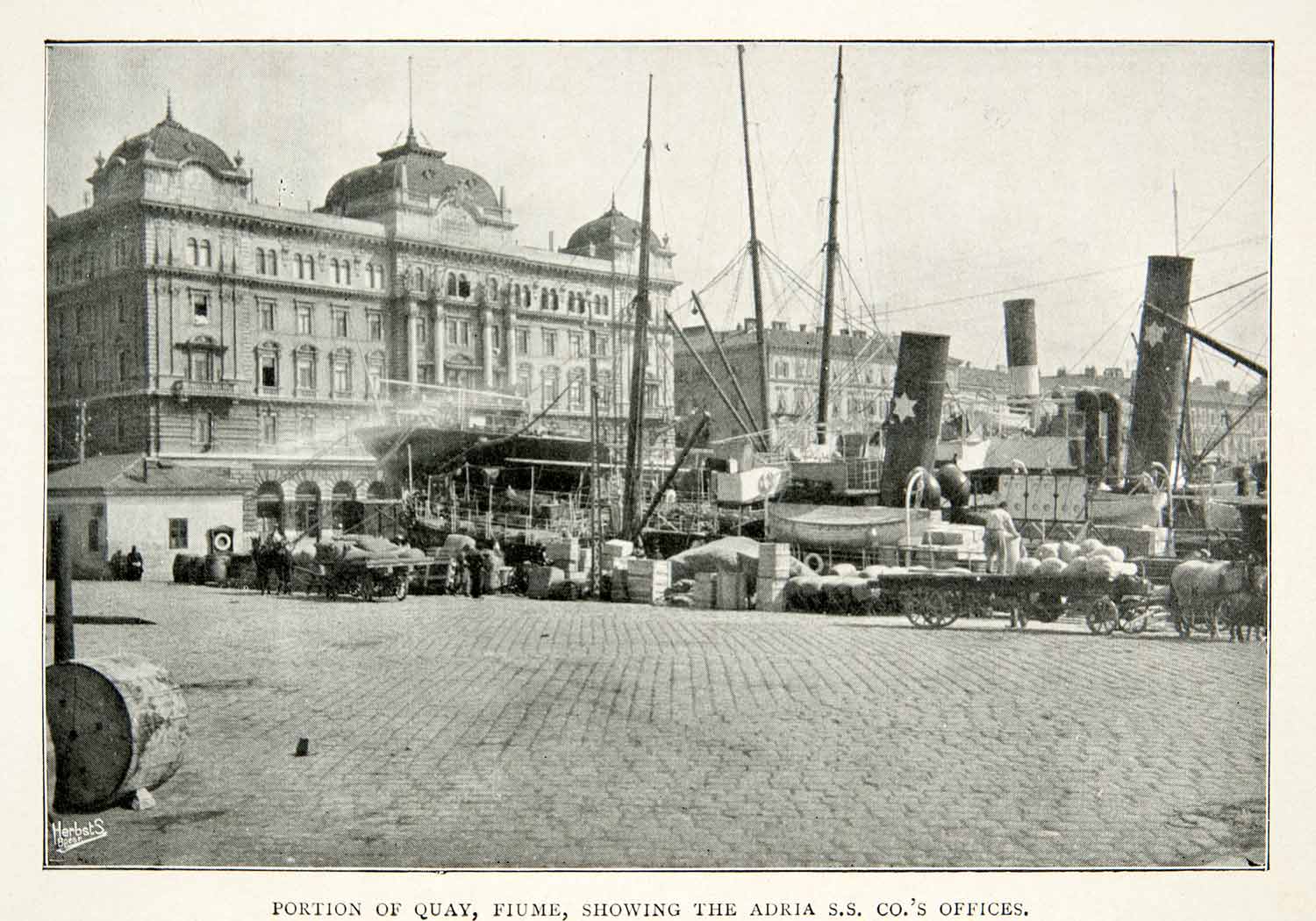 1909 Print Riume Rijeka Croatia Adria S.S. Croatia Historic Image Ships XGLB2