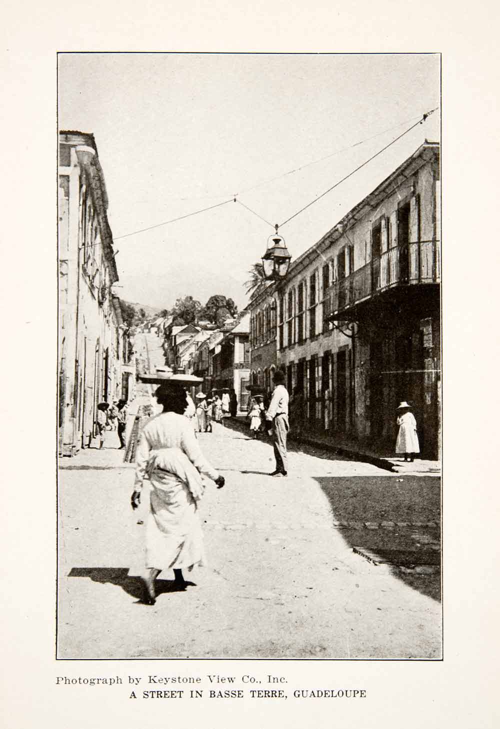1926 Print City Street Basse Terre Guadeloupe Island Caribbean Pedestrian XGLB4