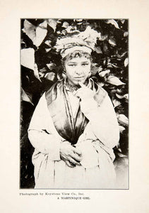 1926 Print Martinique Island Caribbean Native Girl Costume Ethnic Earrings XGLB4