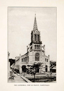1926 Print Fort De France Martinique Caribbean Island Cathedral Roman XGLB4