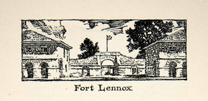 1947 Lithograph Fort Lennox Quebec Canada Military Ile Aux Noix Richelieu XGLB5
