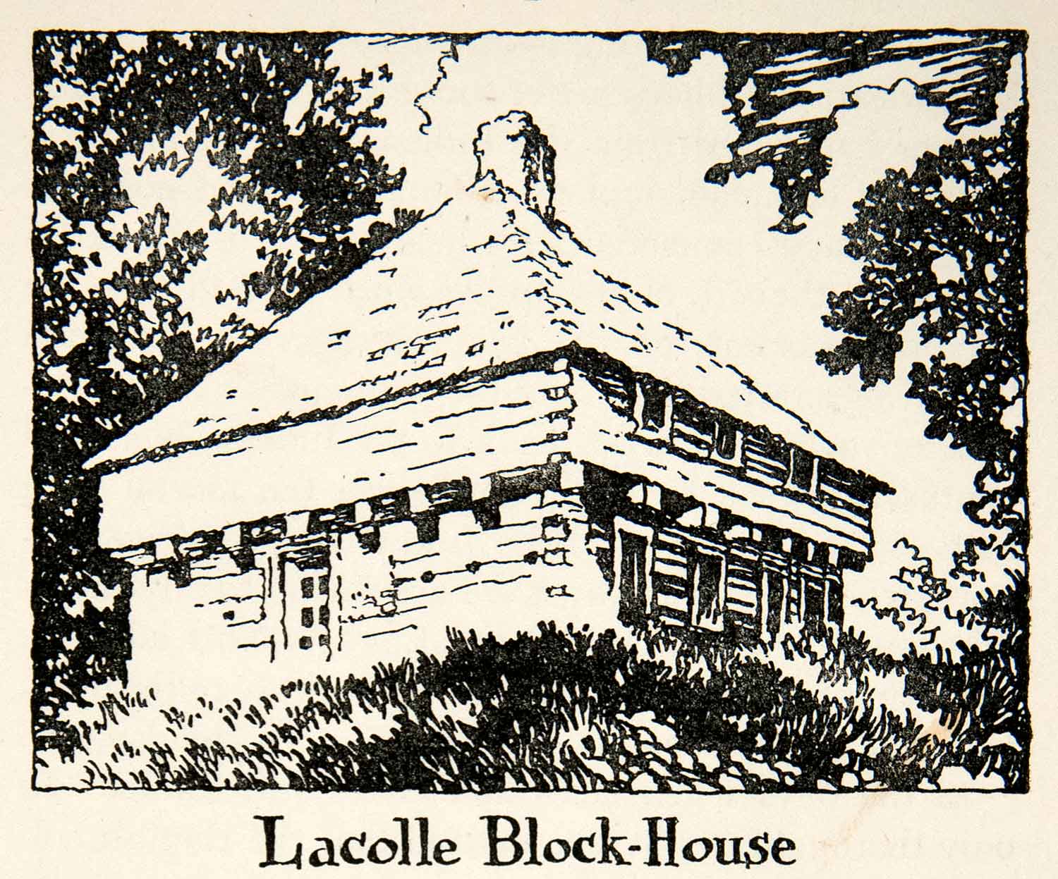1947 Lithograph Lacolle Block House Fort Quebec Canada War 1812 Battle XGLB5