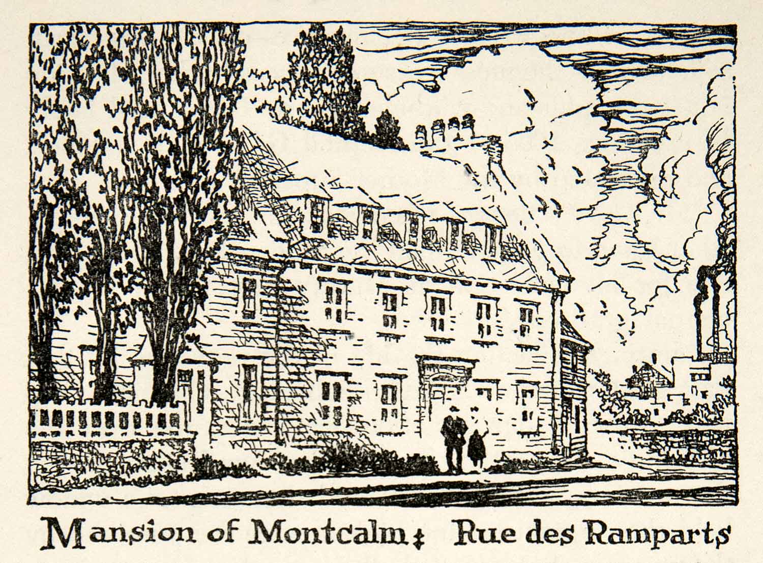1947 Lithograph Mansion Montcalm Quebec City Canada 40 Rue De Ramparts XGLB5