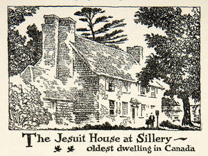 1947 Lithograph Jesuit House Sillery Quebec Canada Art Architecture XGLB5