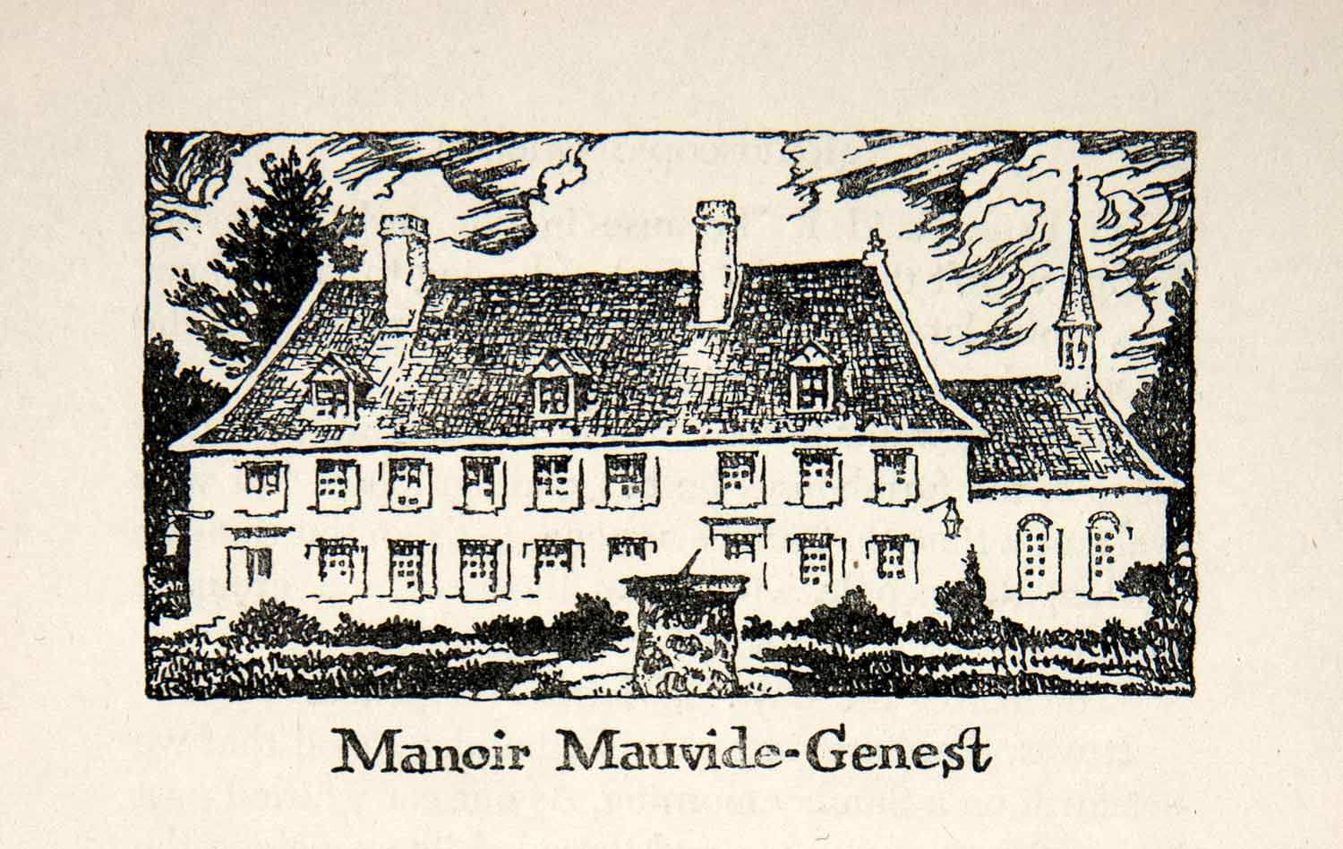 1947 Lithograph Manor Mauvide Genest Quebec Canada Residence Art Iles XGLB5