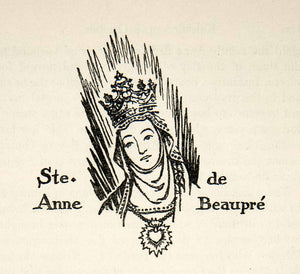 1947 Lithograph Saint Anne De Beaupre Quebec Canada Roman Catholic XGLB5