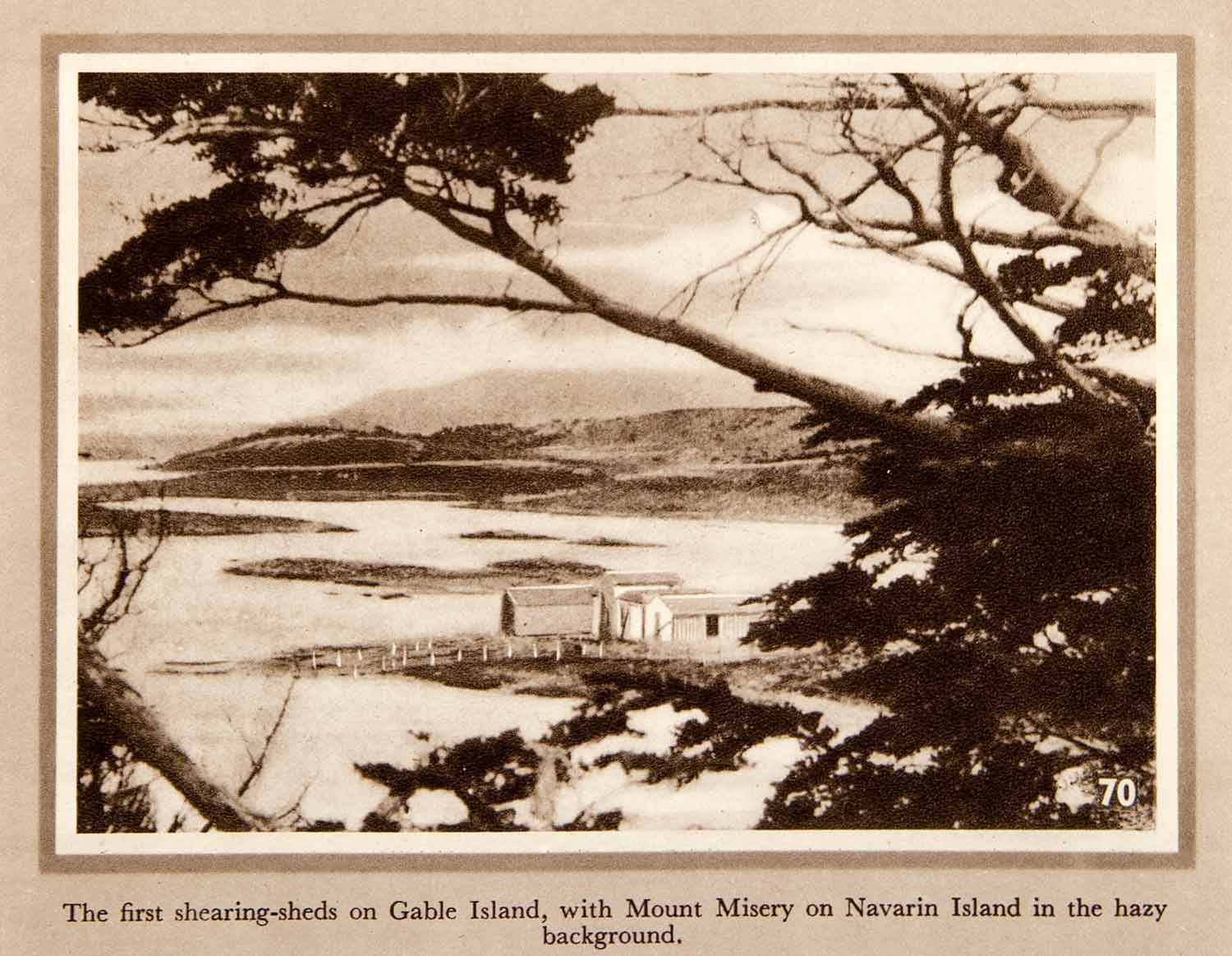 1950 Photogravure Gable Island Navarino Mount Misery Tierra Fuego XGLB6