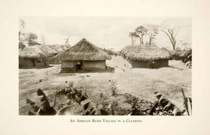 1929 Print Africa Bush Village Clearing Congo Basin Hut Thatch Tropics XGLB8