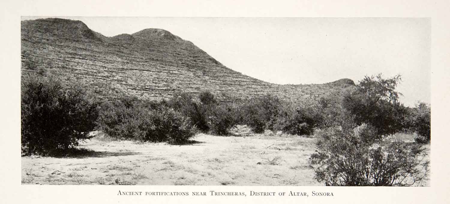 1912 Print Ancient Fortifications Cerro Trincheras Sonora Mexico Landscape XGLB9