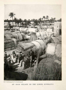 1924 Print Arab Village Middle East Euphrates River Asia Hut Turban Muslim XGLC2