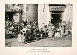 1897 Print Gossips Women Naples Italy Campania Borgo Santa Lucia Napolia XGLC5