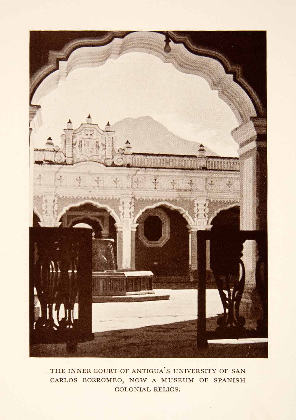 1937 Print Univerisity San Carlos Borromeo Antigua Guatemala Courtyard XGLC9