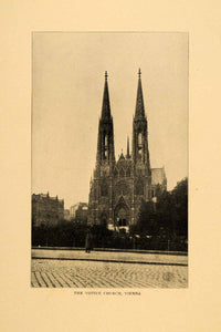 1903 Print Votive Church Austria Osterreich Spire Steeple Neo-Gothic XGM1