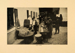 1903 Print Beer Oberammergau Germany Deutschland Stein Barrel Bavaria XGM1