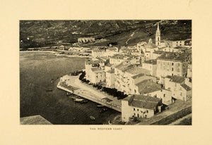 1903 Print Church Corsica France Harbor Mediterranean Sea Cityscape Port XGM1