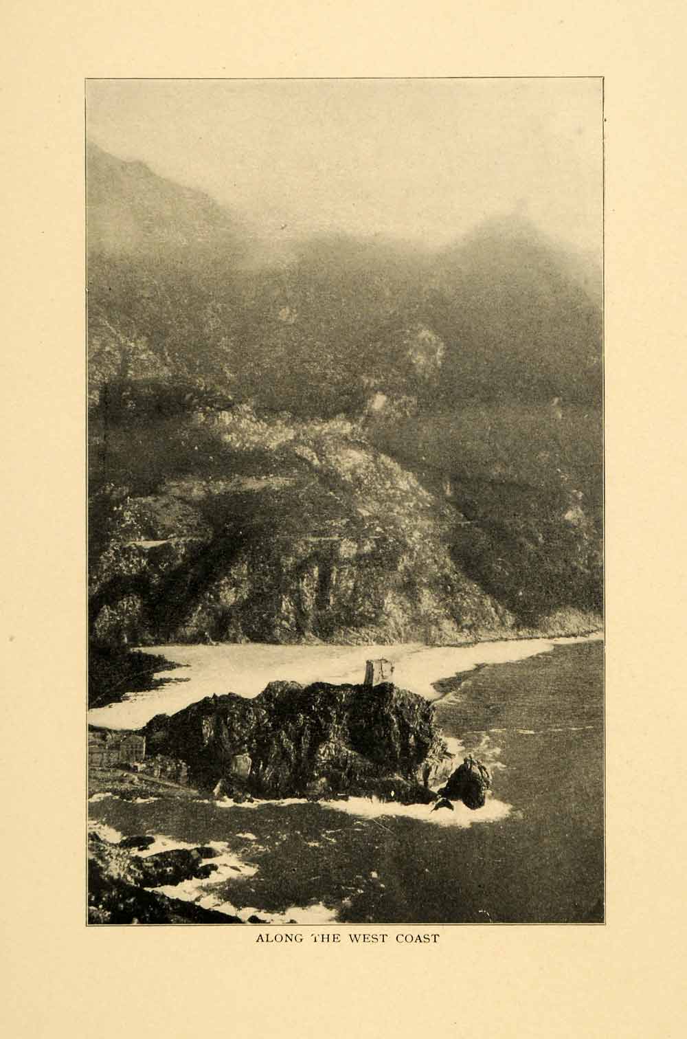 1903 Print West Coast Corsica France Island Geology Mediterranean Sea XGM1