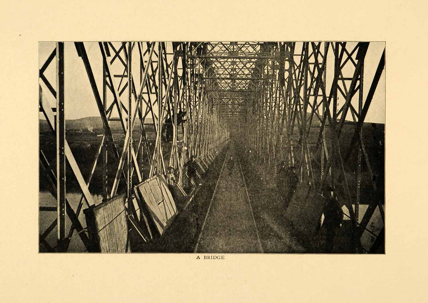 1903 Print Trans-Siberian Railway Bridge Russia Architecture Train Track XGM1