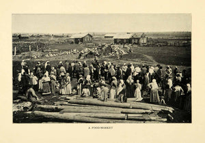 1903 Print Food Marketplace Bazaar Timber Siberia Russia Market Lumber XGM1