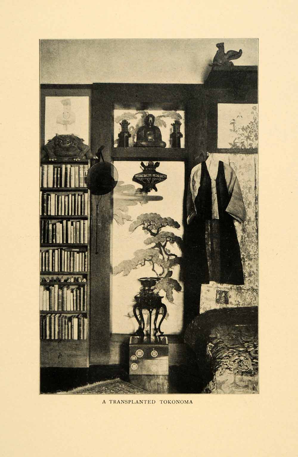 1903 Print Japan Architecture Tokonoma Toko Alcove Japanese Bedroom Library XGM1