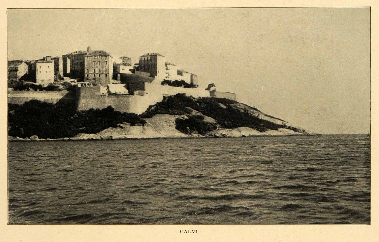 1903 Print Calvi Architecture Water Corsica France Haute-Corse Island XGM1