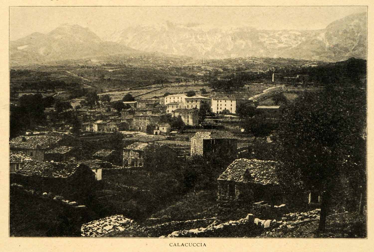 1903 Print Calacuccia Corsica France French Mountainous Landscape Village XGM1