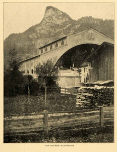 1903 Print Playhouse Passion Play Theatre Oberammergau Bavaria Alps Kofel XGM1