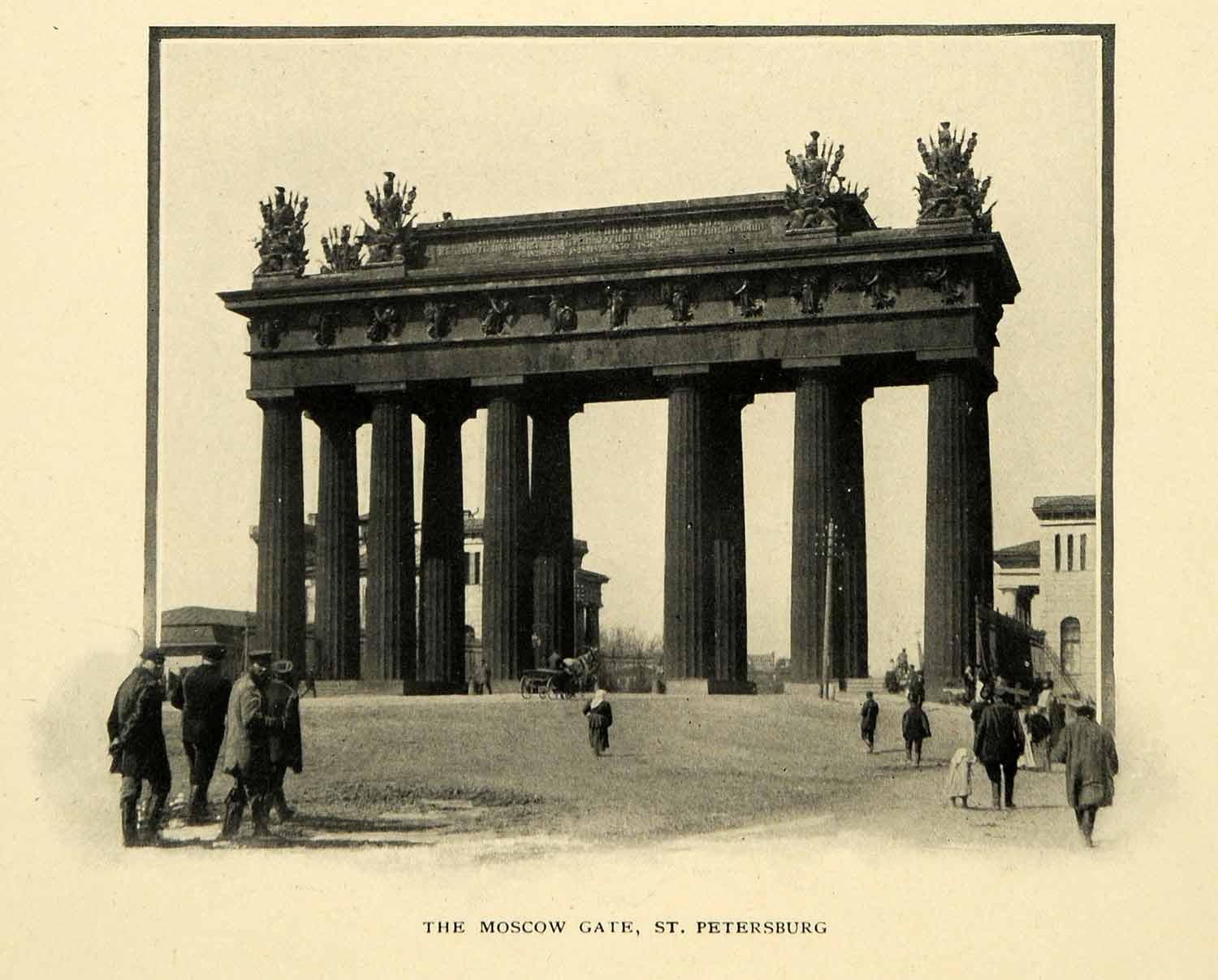 1903 Print Moscow Gate Architecture Saint Petersburg Russia Triumphal XGM1, image size:1500x1207