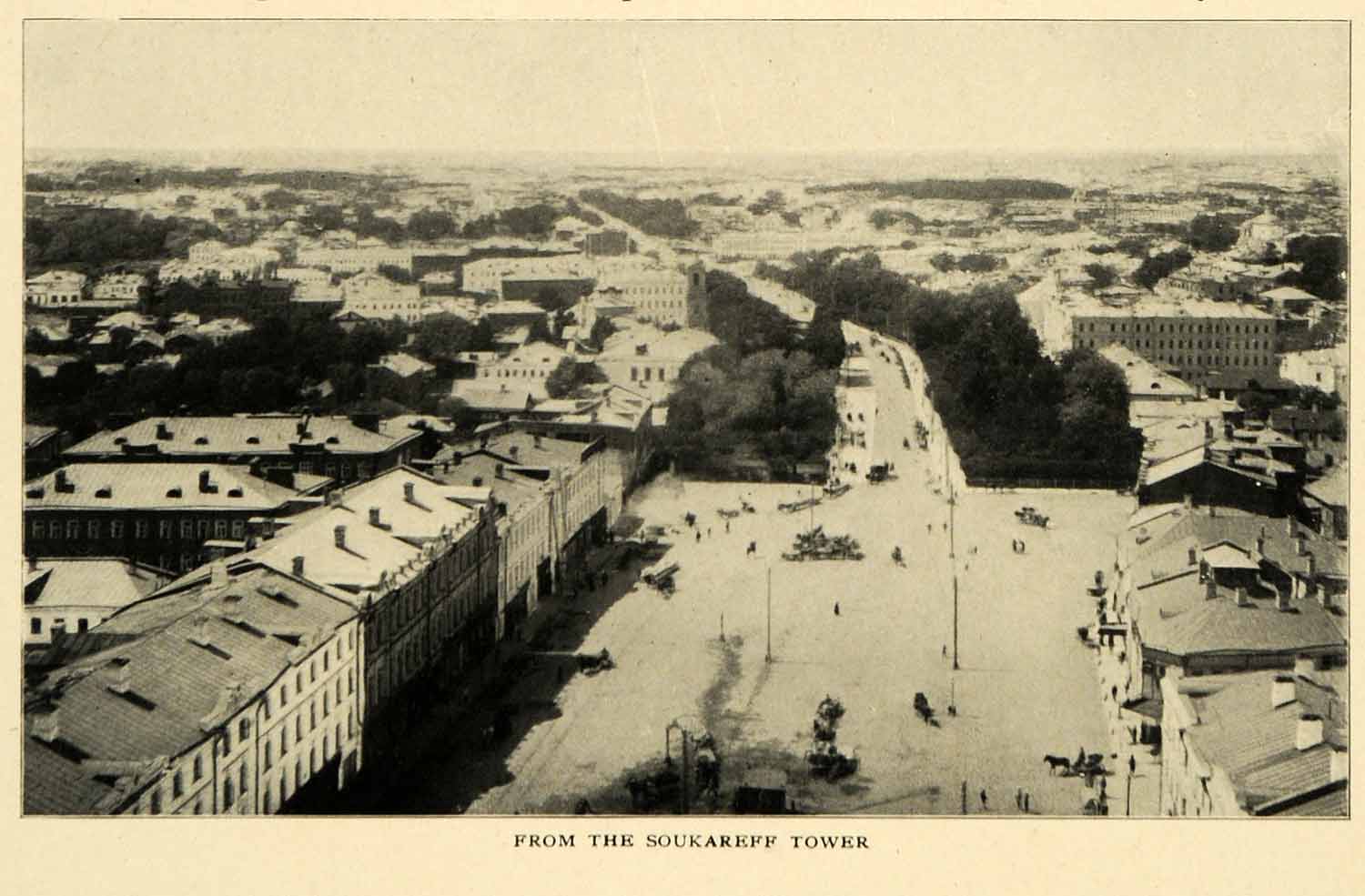 1903 Print Soukareff Tower Aerial View Moscow Russia Architecture Square XGM1