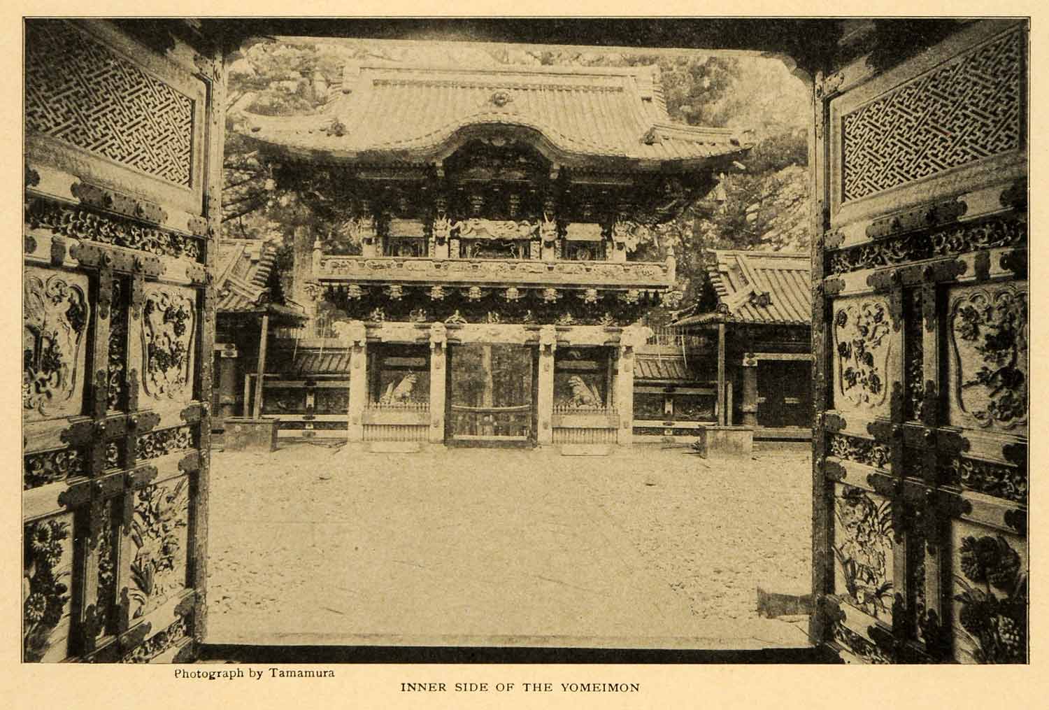 1903 Print Yomeimon Tamamura Japan Gate Tochigi Kimbei Architecture Nikko XGM1