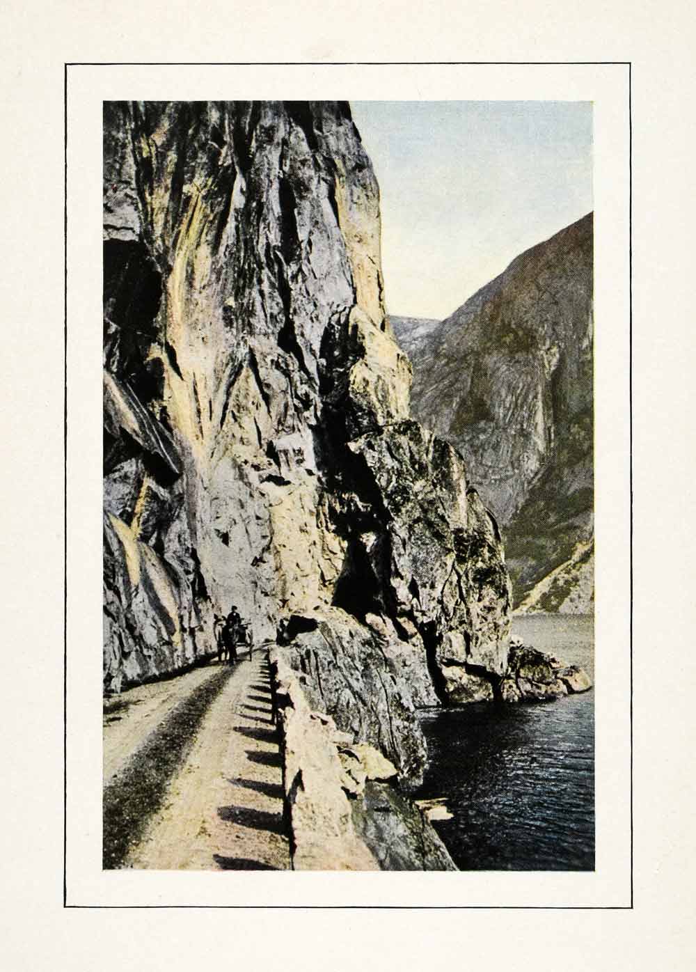 1910 Print Eidfjordsvand Lake Norway Mountains Eidfjord Wagon Passageway XGM2
