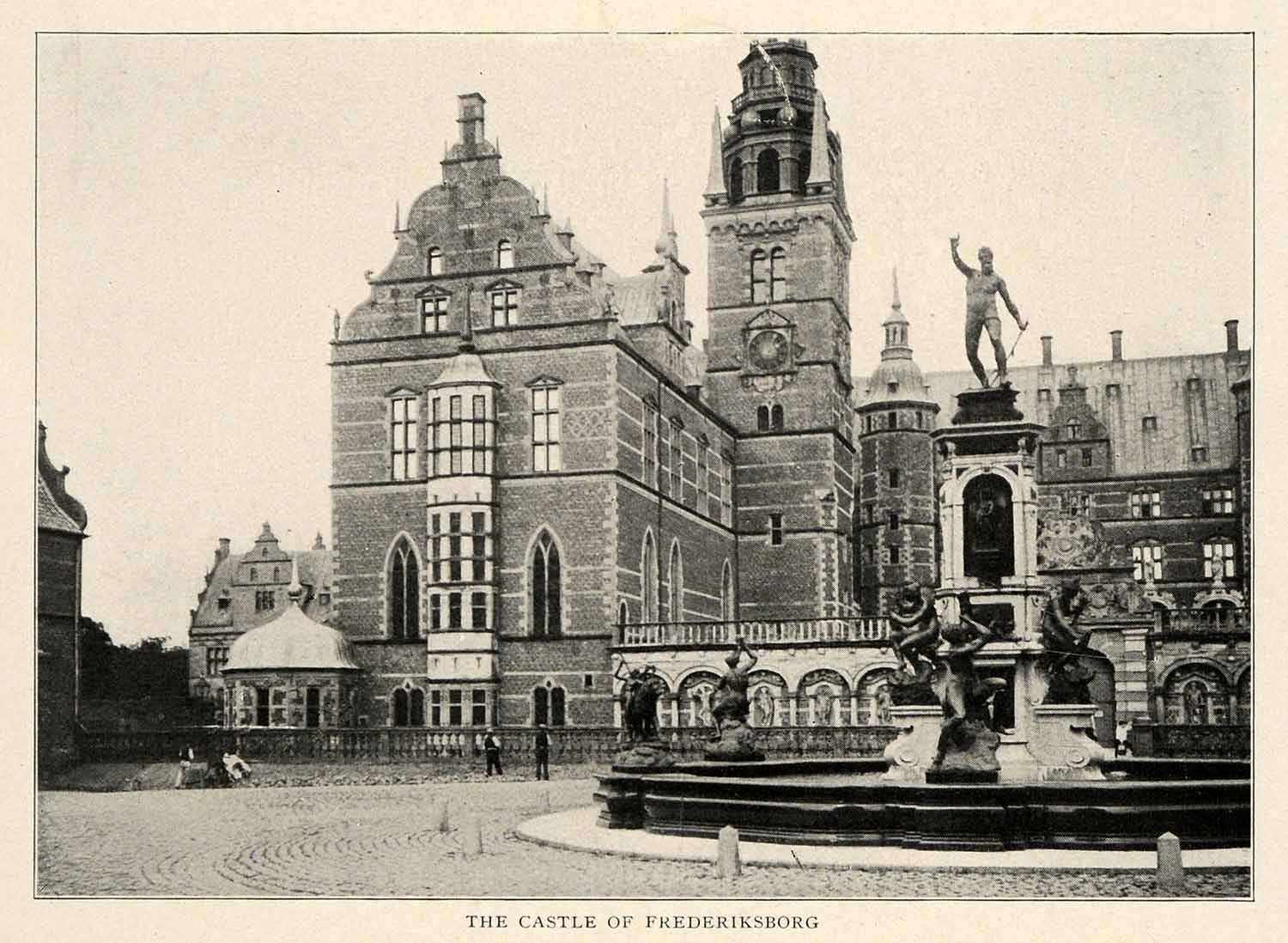 1910 Print Castle Frederiksborg Hillerod Denmark Renaissance Slotsoen XGM2